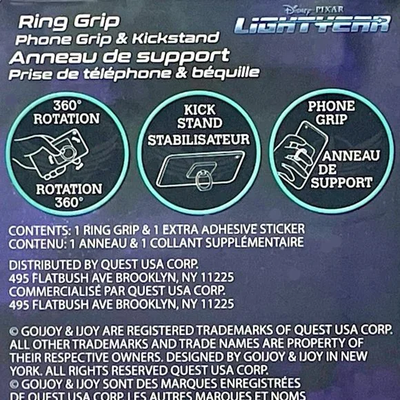 🆕 BUZZ LIGHTYEAR  PHONE HAND RING GRIP & KICKSTAND ~ 360 ROTATION - Picture 3 of 3